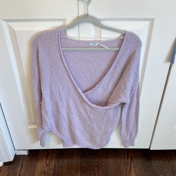Urban Outfitters Kimchi Blue Purple Wrap Front Sweater - Picture 2 of 4